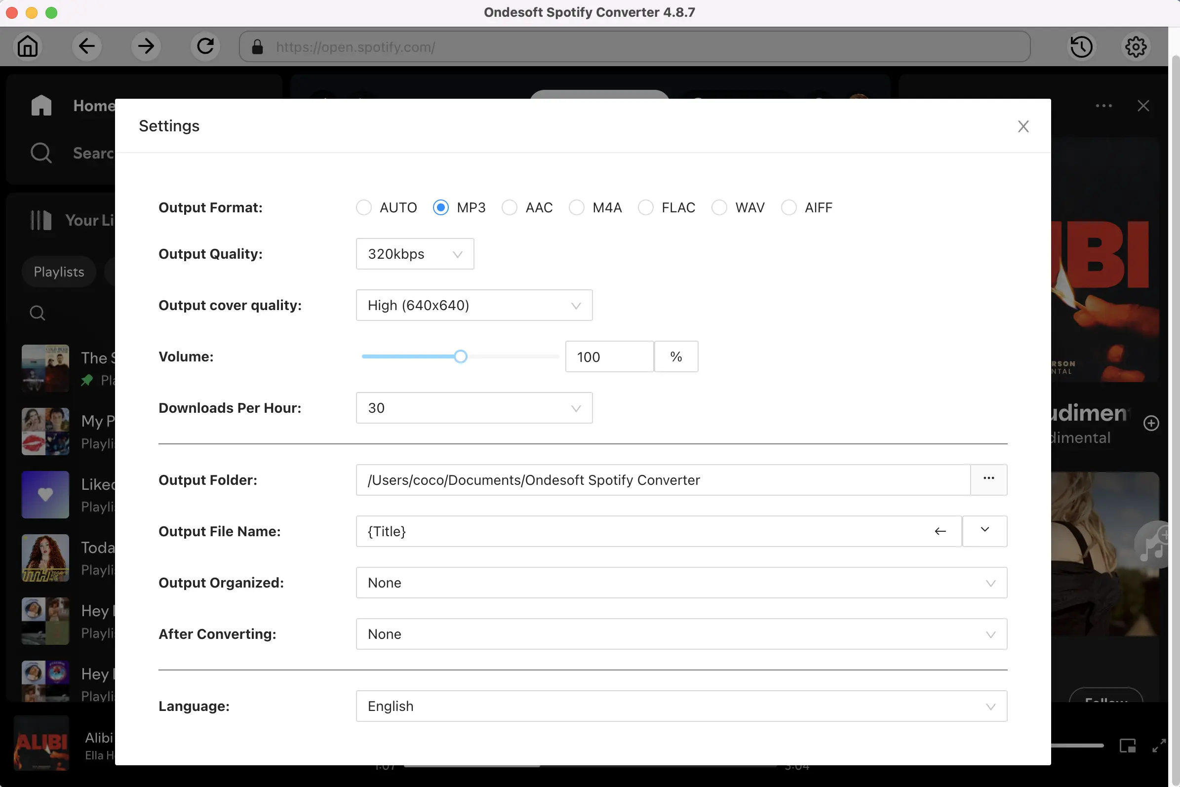 Spotify to mp3, m4a, wav, flac